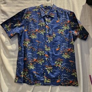Vintage Men's L Surfer Gap Button Up Short Sleeve Hawaiian